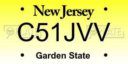 C51JVV New Jersey License Plate