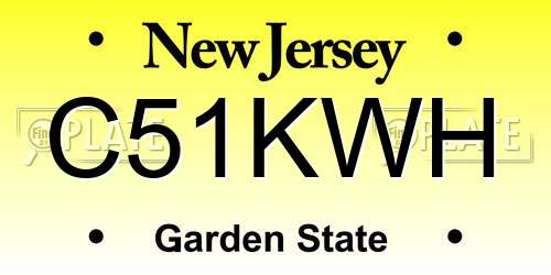 C51KWH New Jersey License Plate
