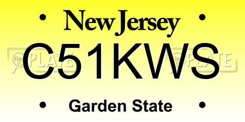 C51KWS New Jersey License Plate