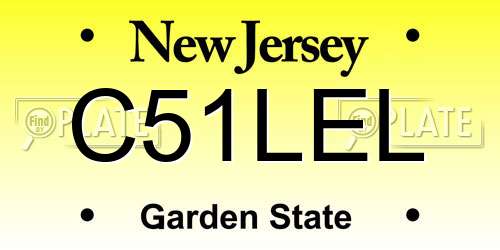 C51LEL New Jersey License Plate