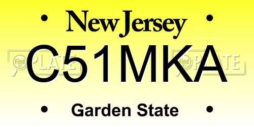 C51MKA New Jersey License Plate