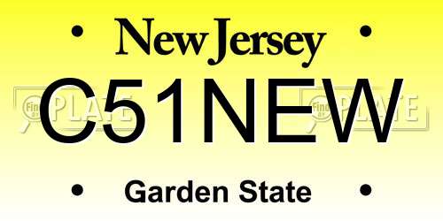 C51NEW New Jersey License Plate