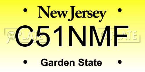 C51NMF New Jersey License Plate