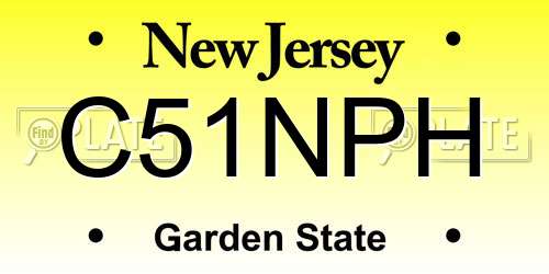 C51NPH New Jersey License Plate