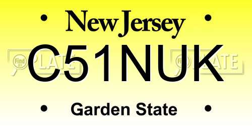 C51NUK New Jersey License Plate