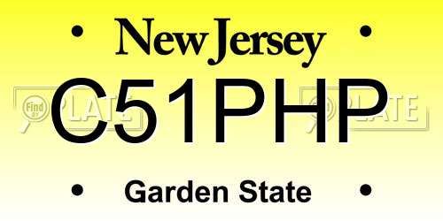 C51PHP New Jersey License Plate
