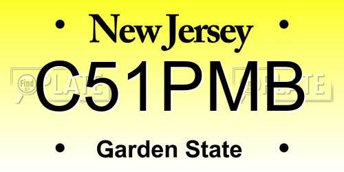 C51PMB New Jersey License Plate