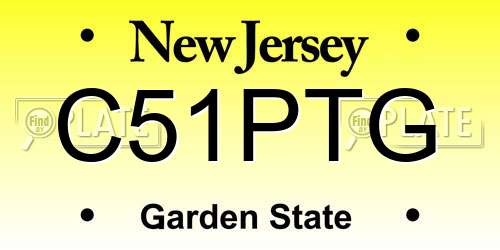 C51PTG New Jersey License Plate