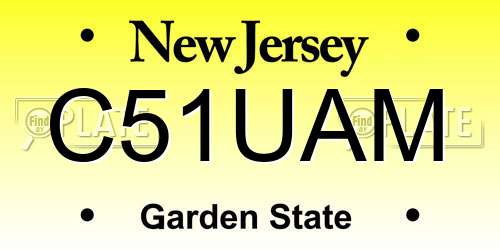 C51UAM New Jersey License Plate