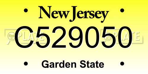 C529050 New Jersey License Plate