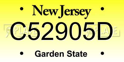 C52905D New Jersey License Plate