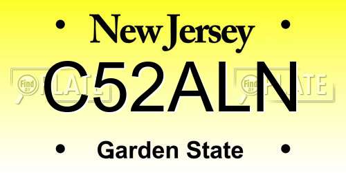 C52ALN New Jersey License Plate