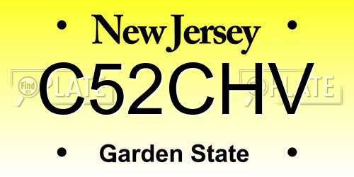 C52CHV New Jersey License Plate
