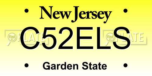 C52ELS New Jersey License Plate