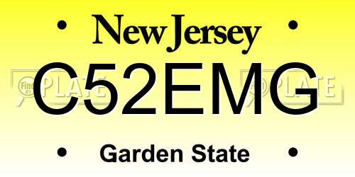 C52EMG New Jersey License Plate