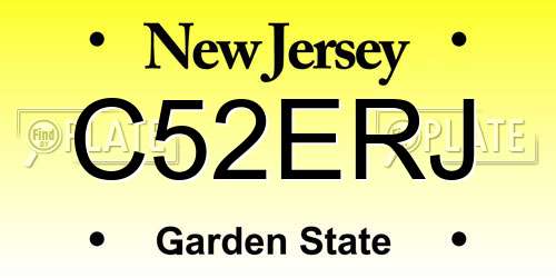 C52ERJ New Jersey License Plate