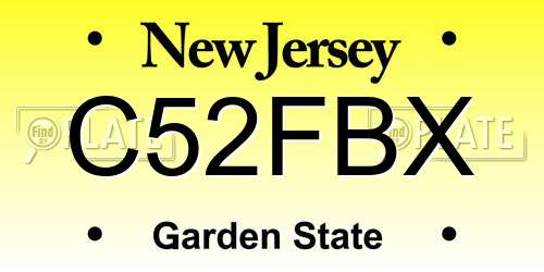 C52FBX New Jersey License Plate