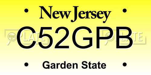 C52GPB New Jersey License Plate