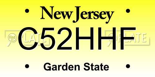 C52HHF New Jersey License Plate
