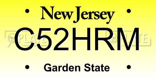 C52HRM New Jersey License Plate