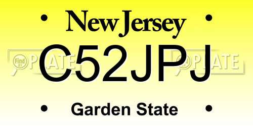 C52JPJ New Jersey License Plate