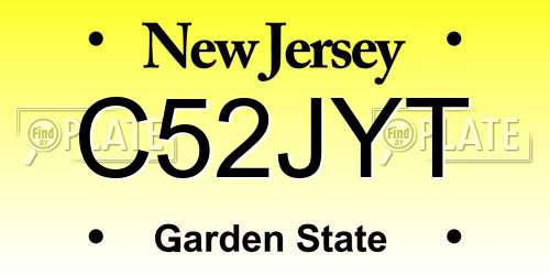 C52JYT New Jersey License Plate