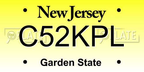 C52KPL New Jersey License Plate