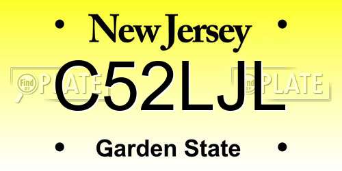 C52LJL New Jersey License Plate