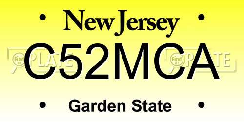 C52MCA New Jersey License Plate