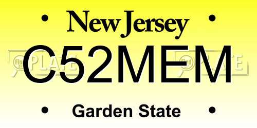 C52MEM New Jersey License Plate