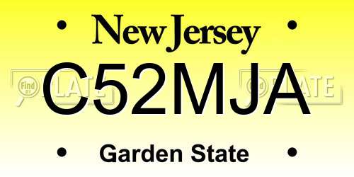 C52MJA New Jersey License Plate