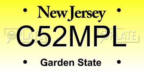 C52MPL New Jersey License Plate