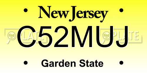 C52MUJ New Jersey License Plate