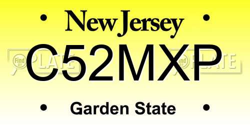 C52MXP New Jersey License Plate