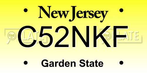 C52NKF New Jersey License Plate