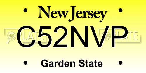 C52NVP New Jersey License Plate