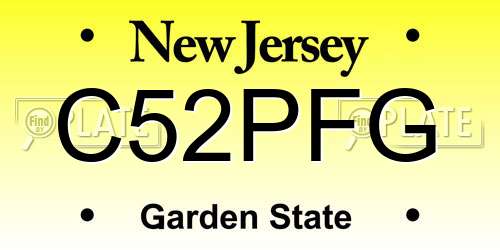 C52PFG New Jersey License Plate