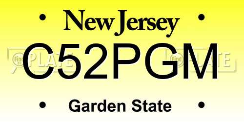 C52PGM New Jersey License Plate