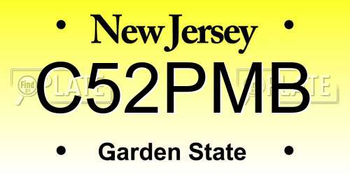C52PMB New Jersey License Plate