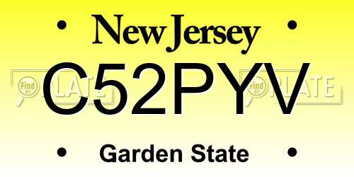 C52PYV New Jersey License Plate