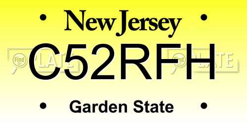C52RFH New Jersey License Plate