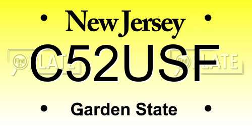 C52USF New Jersey License Plate