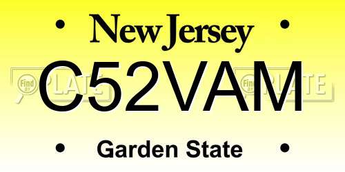 C52VAM New Jersey License Plate