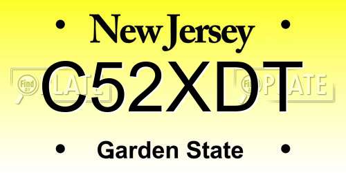 C52XDT New Jersey License Plate