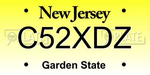 C52XDZ New Jersey License Plate