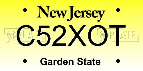 C52XOT New Jersey License Plate