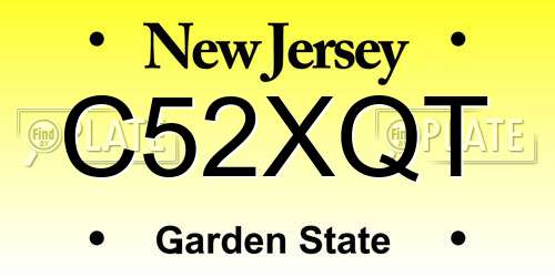 C52XQT New Jersey License Plate
