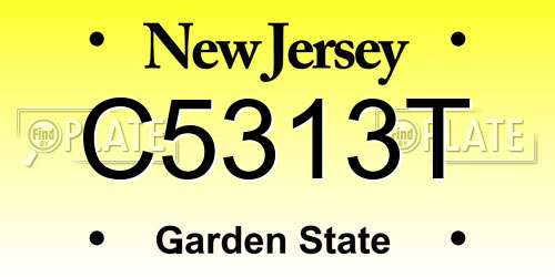 C5313T New Jersey License Plate