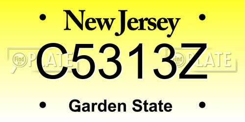 C5313Z New Jersey License Plate