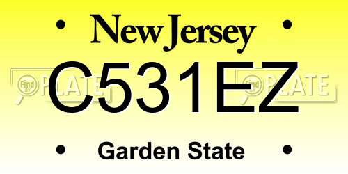 C531EZ New Jersey License Plate